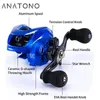 Anatono Baitcasting SF03 Fiskrulle 63 1 Gear Ratio Gjutning Smooth Metal Jigging Shallow Spool 240506