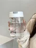 Tumbler 1 pezzi da 550 ml di bottiglia d'acqua trasparente tazza esterna portatile per ragazze H240506