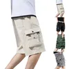 Short masculin short cargo de cargaison de couleur solide courte de poche multicolores