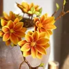 Flores decorativas de estilo chinês festa de casamento artesanal para mobília doméstica buquê de flor falsa magnólia artificial artificial