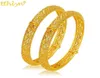 Ethlyn Ethnic Gold Color Indian Dubai Exquisite Bracelets Bangles Jewellery for Women Girls 2PCSLOT MY50 Q0717470226766653
