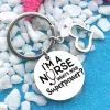 Roestvrijstalen verpleegkundigen Keychain Ik ben een verpleegster Round Keyring Medical Student Gift Sieraden Accessory 25mm Key Chain LL