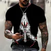 T-shirts masculins cross t-shirts hommes religion Jésus 3D imprimé vintage décontracté court slve t shirt man man