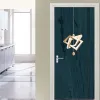Adesivi geometria in metallo Mare a blocchi in legno adesivo porta grigio per bagno soggiorno decorazione murale camera da letto sfondo murale