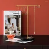 Bijoux Sachets Tabletop Organizer Tower avec marbre Base Asthetic Hanger Metal for Bangles Colliers Bracelets Anneaux Sac