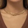 Schmuck verdrehte Schlangenkupferkette für Frauenflugzeuge Halskette, Punk gewebte Hohlkolarbone Halskette