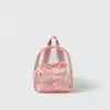 Backpack Children's Bag Pink Fashion Kids Cute garotas transparentes Design Child Kinderfarten School Pacote de dois ombros