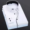 Camisas de vestir para hombres Ropa para hombres Camisa de boda de la boda Camisas de vestir larga Camisa de vestir Hombre Sólido Camisa informal