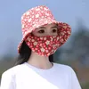 Bandanas Outdoor Buckte Hat Hat Dust Mask Flower Fatter