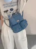 Sacs d'école MIYAGAWA Chaîne de mode sac à dos 2024 Denim polyvalent Multi Pocket Mini Sweet Cute Girls Causal Backpacks