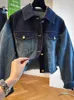 Chaquetas para mujer court couler denim vintage automne y2k top jean coréen veste femme mode streetwear streetwear high vêtements 240429