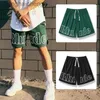 Originele Rhuder Short Pants Summer American Shorts Trend Splicing basketbal Running Sports broek Mens High Street Trendy Loose Casual Quarter Pants