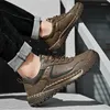 Lässige Schuhe Outdoor Schuh Männer Sneaker Winterrutsch auf Herren 2024 Atmungsaktives Wildleder-Leder-Anti-Skid-Wanderschuhe