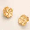 Camellia Flower Designer Boucles d'oreilles 18K Gol