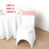 Sashes Pink Color Single Lyer Lycra Chair Band Spandex Spandex Sash Bow Fit Couvre de chaise de mariage Décoration de Noël Décoration de Noël