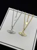 Designer di moda designer collane a ciondolo lettera chokers women gioiello metallo collana perla cjeweler viviane westwood per donna catena 112ess