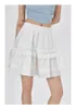 Röcke weiße plissierte Rock Frauen Spitze elastischer Taille Party Mini A-Line Skrit Sommer 2024 Feiertagsbekleidung