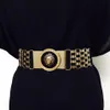 Belts Belts Metal Bright Surface Hollow Chain Elastic Belt Twist Mirror Thin Female Womans Luxury 307K