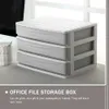 Caixas de armazenamento Bins Office Document Stand Stationery Caixa de empilhamento de plástico Q240506