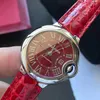 Crater Automatic Unisex Watches Limited Edition China Red New Womens Blue Balloon Mechanical Swiss Watch 33mm with Original Box