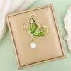 Broches Exquise Email Butterfly broche Elegant Insect Animal Badges Licht Luxe Luxe blauwe groene revers Pinnen Accessoires Party Geschenk sieraden