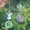 Decorazioni per il giardino 1pcs Angelo Suncatcher Crystal Guardian Chakra Sun Catchers Rainbow Maker Vista posteriore Mirror Canno automobilistico Decorazioni per la casa