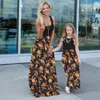 Abiti abbinati in famiglia Summer Mom and Daughte Dress Patchwork Floral Long Dress for Mommy and Me Clothes Clothes Family Look D240507