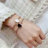 Bangle New Happy Open Bracelet Cuff Fashion Design Rose Gold Love Féminine Style Brand Jewelry Party Anniversary Gift Q240506