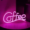 Table Lamps Led Neon Light Holiday Night Lamp Coffee Letter Sign Battery-powered With Flicker-free For Eye-catching