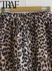 Pantalon féminin Gal 2024 Summer Leopard Imprimé Femmes Ligne élastique Élastique haute taille Pantalon pantalon en liberté Y2K