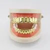 Gold plaqué 8 dents Premium solide 925 argent sterling jaune d'or fini -8 dent ou casquettes / grils inférieurs supérieurs pour les dents 240418