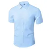 Herren-Hemd-Hemden Sommer Kurzschlafen-Hemden Männer Nicht-Arbeitskleidung Schlankes soziales Hemd weiß schwarze Marken-Kleidung Vintage Camisa Maskulina D240507