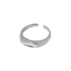 Rings de cluster elegante real 925 prata esterlina superfície de arco geométrico liso para mulheres jóias minimalistas de acessórios de anel