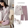 Kobietowa odzież sutna Fake 1 za 1 czysty bawełniany damski zestaw piżamowy piżamę Polka kropka drukowana piżama zwykła piżama bez drukowania pary piżamy wx wx