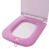 Toalettstol täcker plysch varm hushåll toalettstol kudde enkel fast färg toalett täcke fyrkantig kalebass formformad dammsäker toalettstol kudde ring