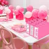 Geschenkwikkeling 12 stks roze poppenfeest gunstboxen rekwisieten doos goodie tas candy traktatie verjaardag bachelorette