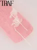Женские трикотажные вязаные лоскутные вязаные вязаные женские кардиган одиночная грудь розовые свободные свитера с длинным рукавом женский топ 2024 Осень Y2K