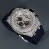 Trendy Stainls Stahl y mit natürlichen runden brillanten Diamanten in VVS Clarity Hip Hop Watch für Herrenhandgelenksnacken