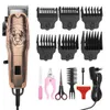 Trimmer włosów KEMEI 4-Spd Wszystkie metalowe ładowce PET TRIMER KOT SHAVER MASZYN CZYTACJA PUPPY PUPKING FARICUT Pies Włosy Clipper Low Noice T240507