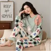 Kvinnors sömnkläder kvinnors pyjamas vår och hösten lång sömn höst och vinterfamiljekläder plus storlek casual set WX41455