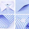 Herren -Hemdhemden neue m ~ 6xl Baumwollmenschen französische Manschettengeschäft Langschlammstreifen bequeme Standard elegante formelle Hemden Cufflink Top D240507