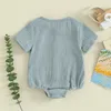 Rompers Baby Clothing Boys salti estivi per abiti neonati Casualmente Color Shold Cotton Cotton H240507
