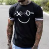 T-shirts masculinos Camiseta engraçada de camiseta sorridente no novo verão moda de verão tops simples 3d impressão solteira casual curto slve t camisetas t240505