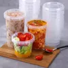 Sacs de rangement 10pcs Fruits jetables et seau de dessert 760 ml à haute température Scellant à soupe à emporte-emploi à emporte-emploi Circulaire avec couvercle