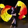 Stage Wear Fire Performance Belly Dance Led Fans 180cm Acessórios Acessórios fortes véu de mão (recarregável)