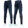 Jeans masculin en jean pour hommes pantalon crayon solide mi-monte slim fit poche élastique printemps 2024 longueur de la cheville denim décontracté zipperl2405