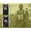 Herhangi bir isim Herhangi bir Takım Dennis Rodman Warden 91 Siyah Basketbol Forması Geri Dönüşler Tüm Dikiş Boyutu S-6XL En İyi Kalite