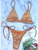 Costumi da bagno femminile femminile da bagno femminile a due pezzi Bikini set da bagno a bather nuotare a 6 colori in raso taglio alto taglio brasiliano