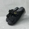 Ontwerper Nieuwe Sandaal Women Men Double G Slippers Zomerplatform Rubber Sole Sandalen Flat Raffia Dia's 36-46