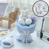 Fleurs décoratives créatives mignonnes en peluche simulée de poupée bouquet dessin animé peluche toys sac de matériau diy pour les filles cadeau d'anniversaire de la Saint-Valentin